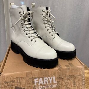 FARYL by Farylrobin Cammy Snowy White Combat Boots